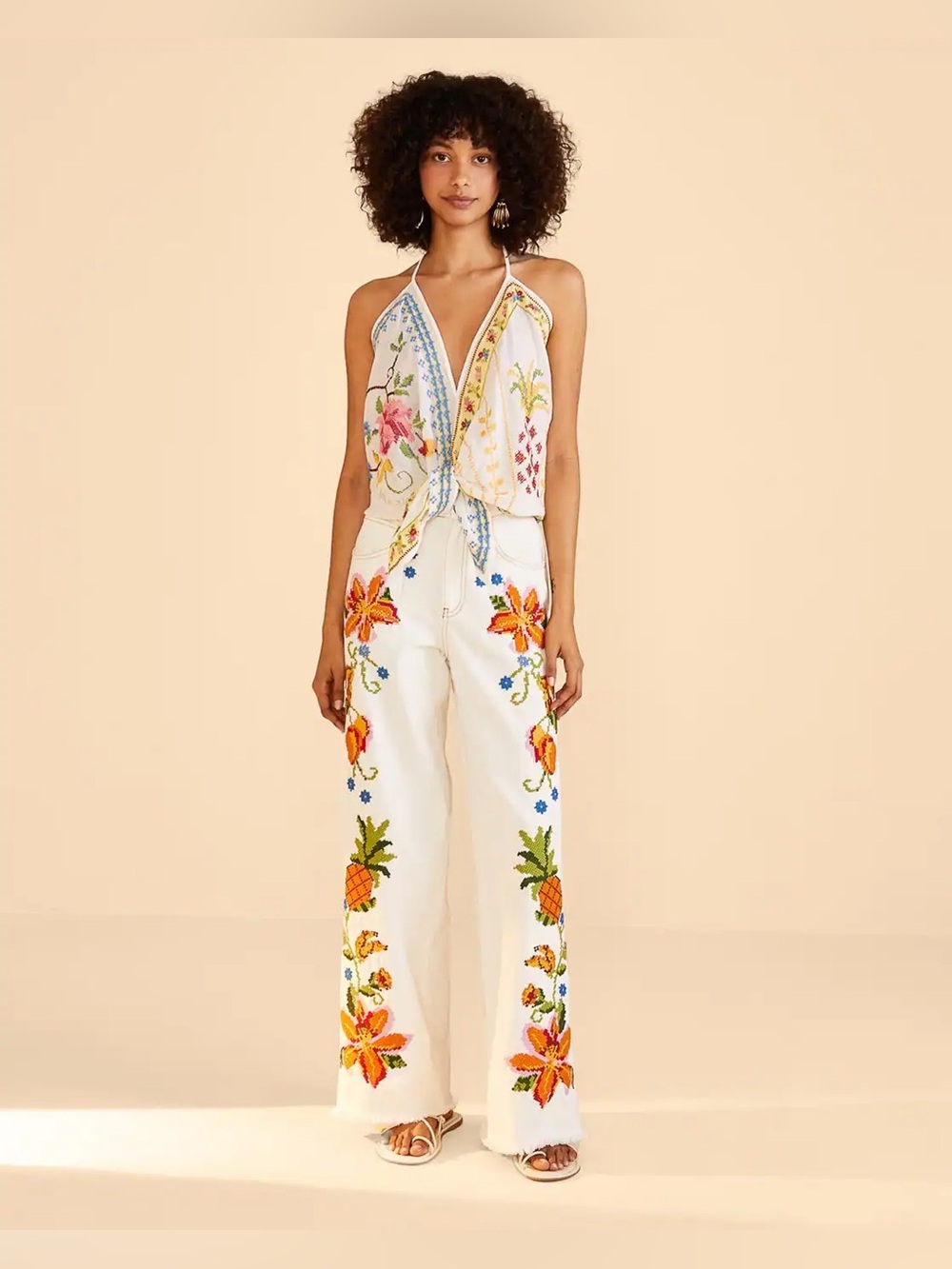 Farm Rio Embroidered Pants - Picture 5 of 14